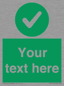 Custom green background, green circle with tick